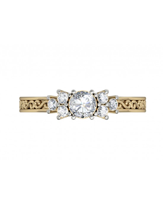 Intricate Solitaire Diamond Ring