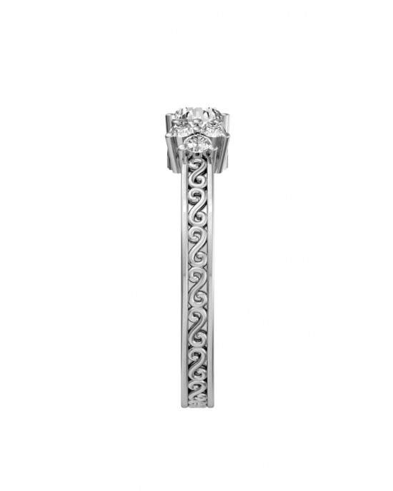 Intricate Solitaire Diamond Ring