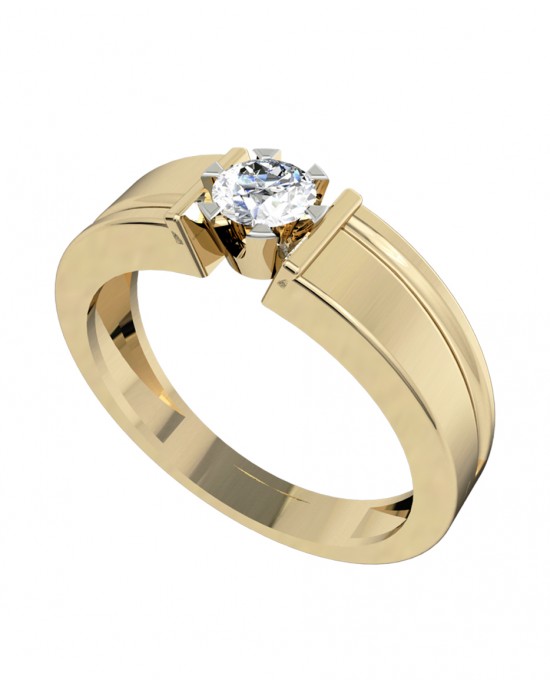 Buy quality 18kt rose gold 4 diamond classy band gents ring 8gr57 in Pune