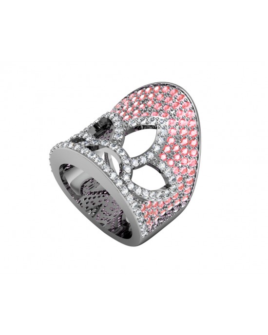 Pink Sapphires & Diamond Ring