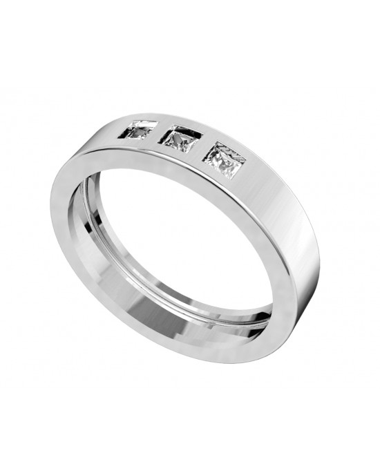 Chris Square Diamond Wedding Band