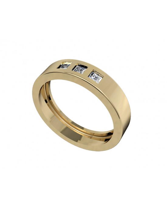 Chris Square Diamond Wedding Band