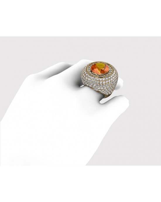 Amira Citrine & Diamond Cocktail Ring