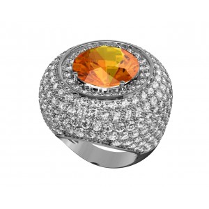 Amira Citrine & Diamond Cocktail Ring