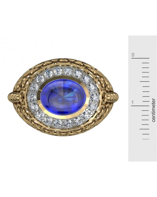 Victoria Blue Sapphire & Diamond Ring