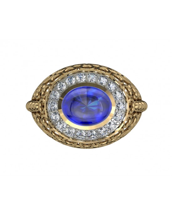 Victoria Blue Sapphire & Diamond Ring