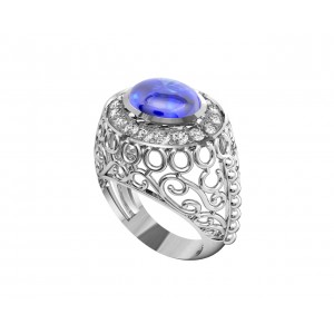 Victoria Blue Sapphire & Diamond Ring