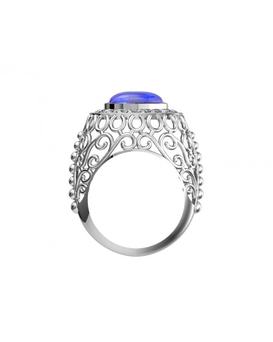 Victoria Blue Sapphire & Diamond Ring