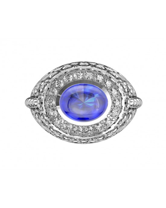 Victoria Blue Sapphire & Diamond Ring