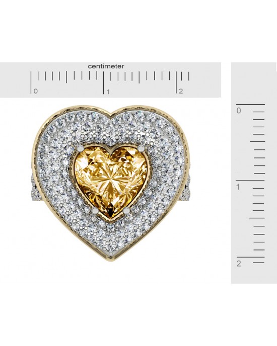 Juliet Golden Topaz Heart Ring