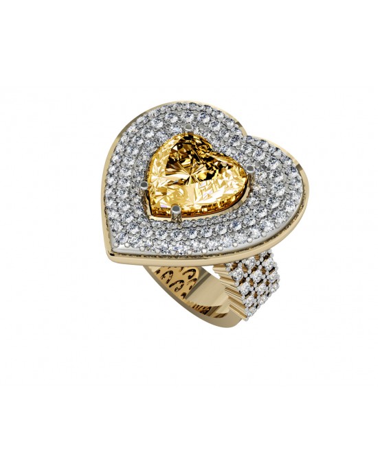 Juliet Golden Topaz Heart Ring