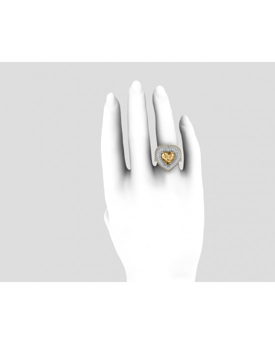 Juliet Golden Topaz Heart Ring