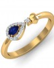 Buy Anchita Sapphire Ring in 14k hallmarked gold and studded with a Pear Shape Natural Sapphire and Diamonds