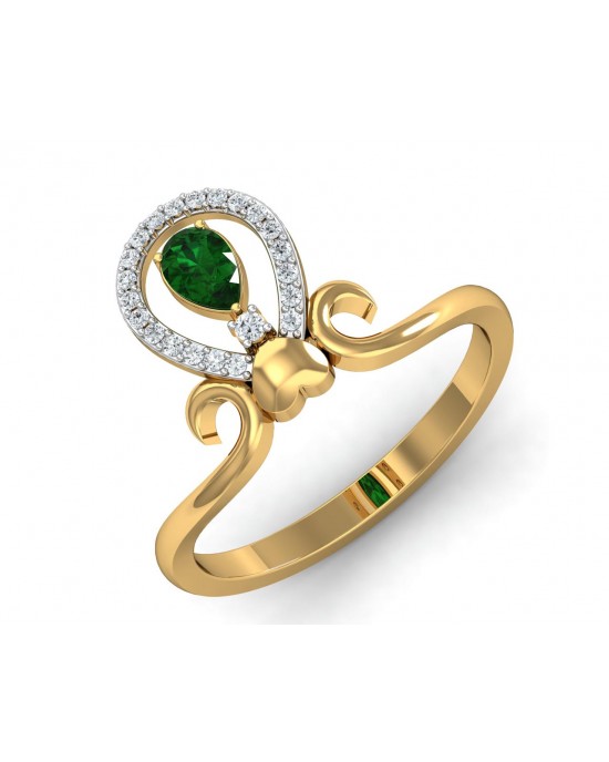 Ameena Emerald Diamond Ring