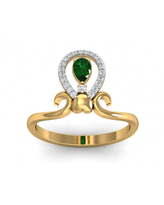 Ameena Emerald Diamond Ring