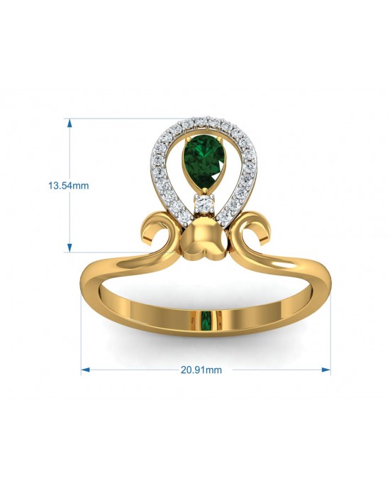 Ameena Emerald Diamond Ring