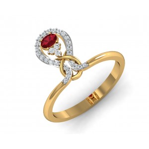 Lara Ruby Diamond Ring in Gold