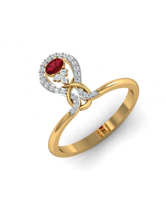 Lara Ruby Diamond Ring in Gold