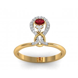 Lara Ruby Diamond Ring in Gold