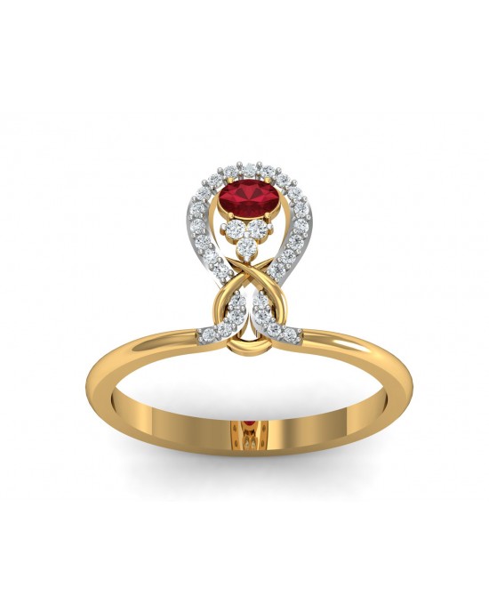 Lara Ruby Diamond Ring in Gold