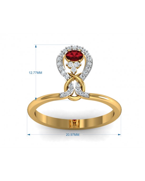 Lara Ruby Diamond Ring in Gold