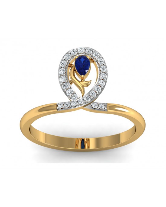 Tarini Blue Sapphire & Diamond Ring