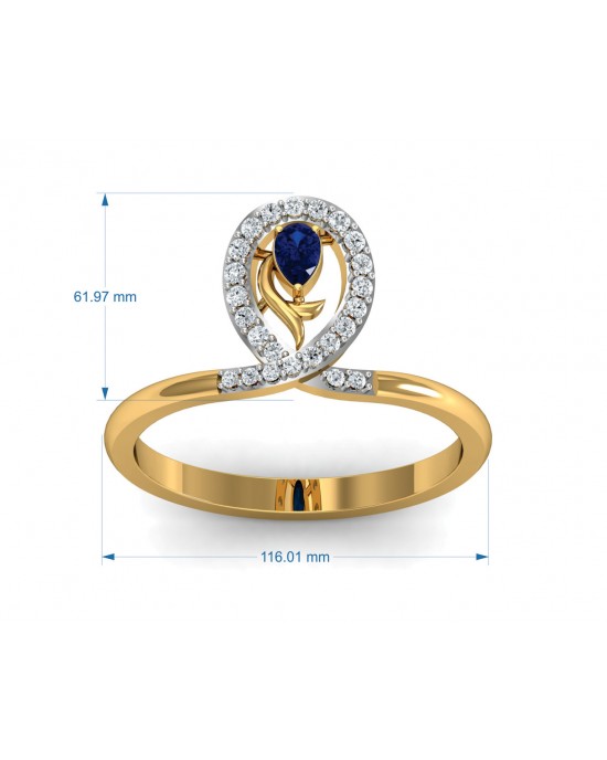 Tarini Blue Sapphire & Diamond Ring