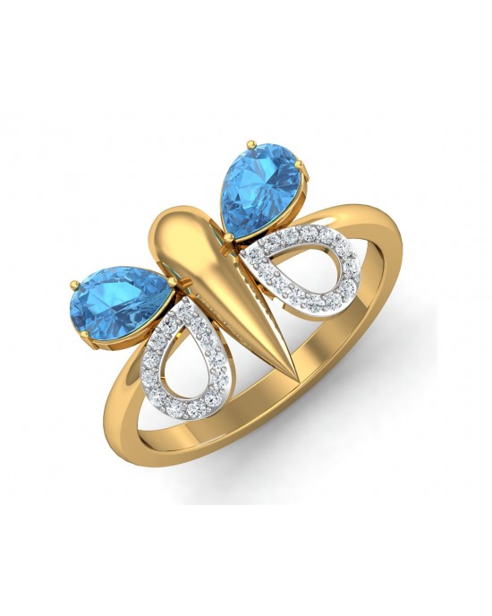 Asmara Blue Topaz & Diamond Ring