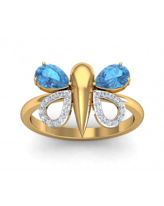 Asmara Blue Topaz & Diamond Ring