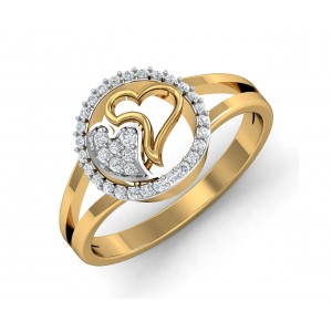 Samra Diamond Hearts Gold Ring