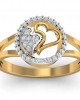 Samra Diamond Hearts Gold Ring