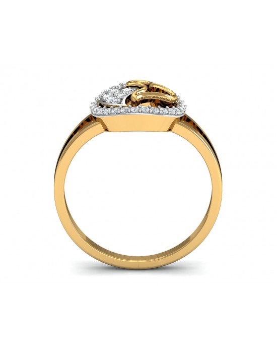 Samra Diamond Hearts Gold Ring