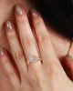 Samra Diamond Hearts Gold Ring