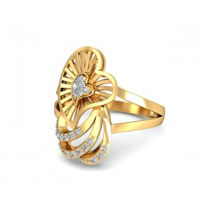 Urith heart ring in gold with diamonds