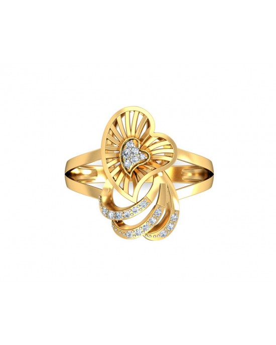 Urith heart ring in gold with diamonds