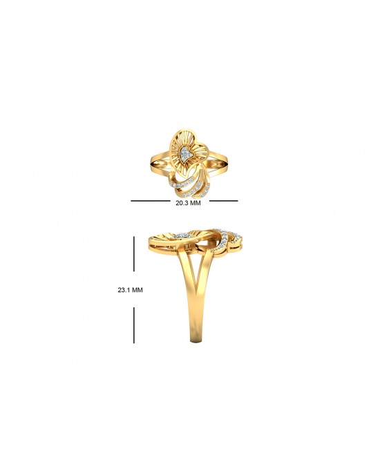 Urith heart ring in gold with diamonds