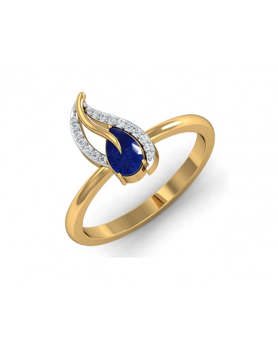 Sary Blue sapphire & diamond Ring in gold