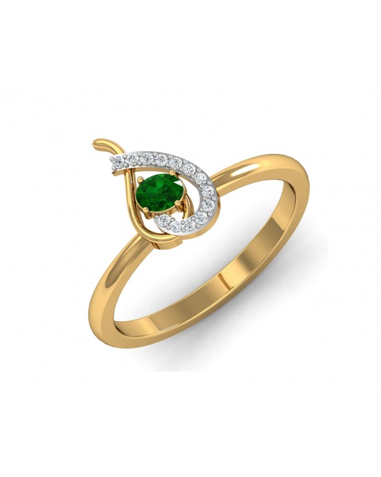 Sely Emerald & diamond ring in hallmarked gold