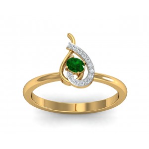 Sely Emerald & diamond ring in hallmarked gold