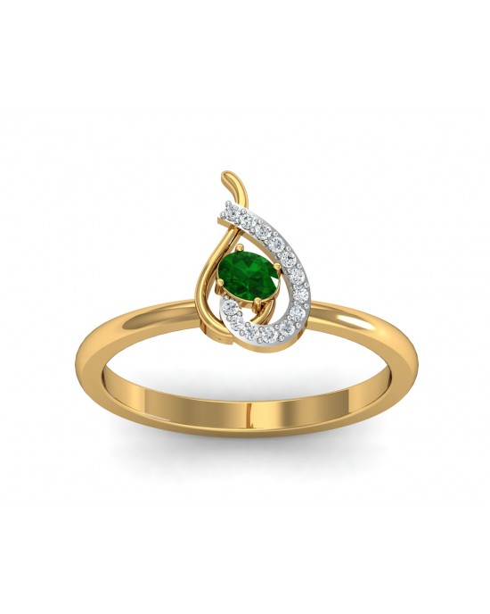 Sely Emerald & diamond ring in hallmarked gold