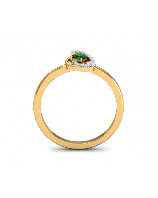 Sely Emerald & diamond ring in hallmarked gold