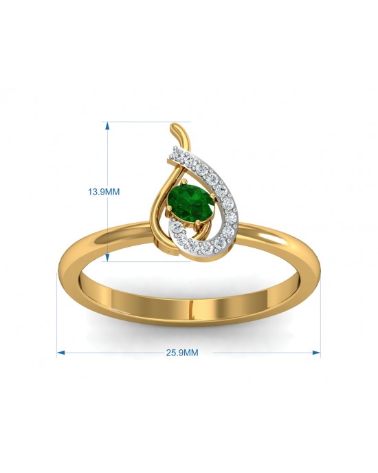 Sely Emerald & diamond ring in hallmarked gold