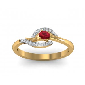 Tory Ruby & Diamond ring in Gold