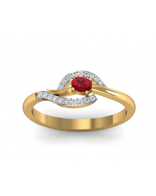 Tory Ruby & Diamond ring in Gold