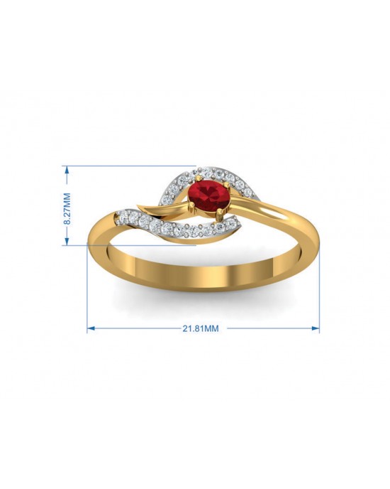 Tory Ruby & Diamond ring in Gold