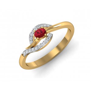 Tory Ruby & Diamond ring in Gold