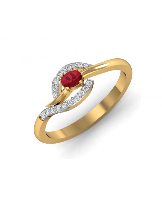 Tory Ruby & Diamond ring in Gold