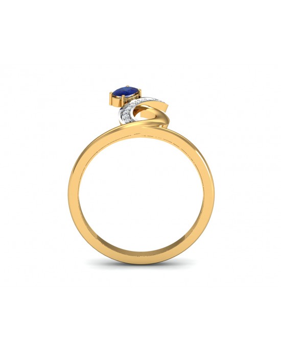 Rami Blue Sapphire & Diamond Ring in Gold