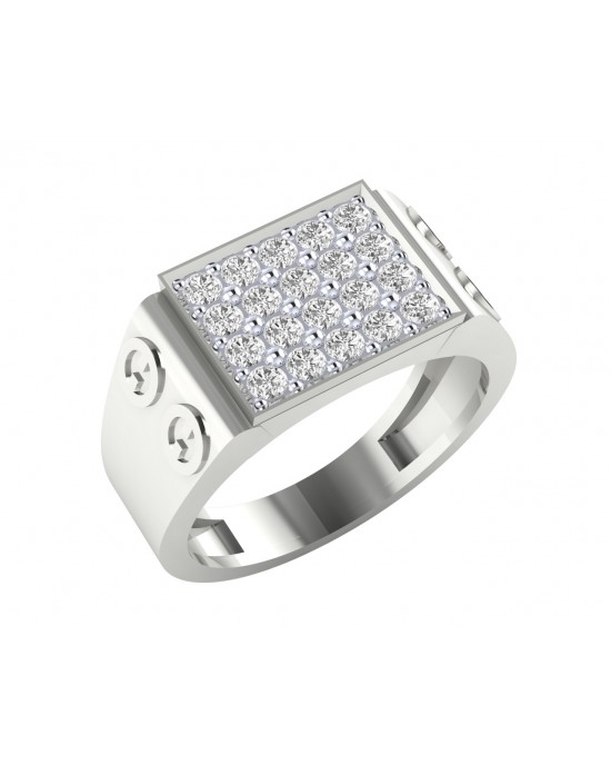 18k White Gold Emerald Cut Diamond Ring