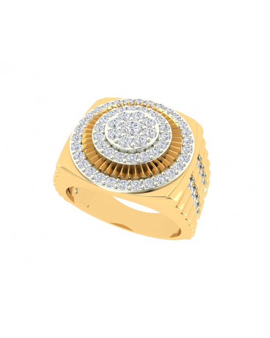 18K Yellow gold Diamond Ring for Men